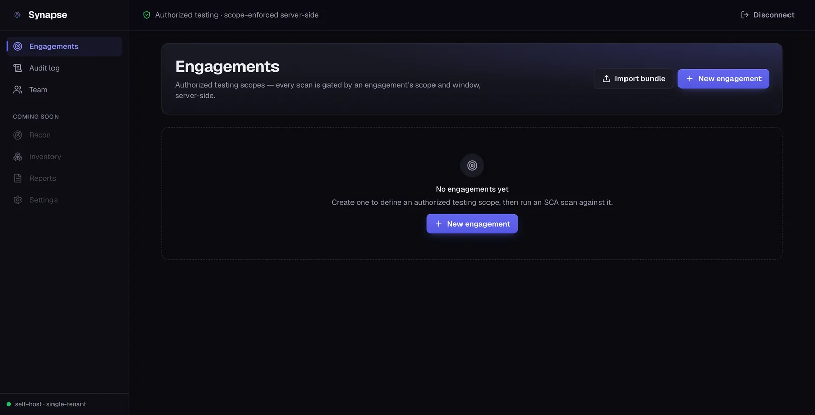 Synapse engagements dashboard