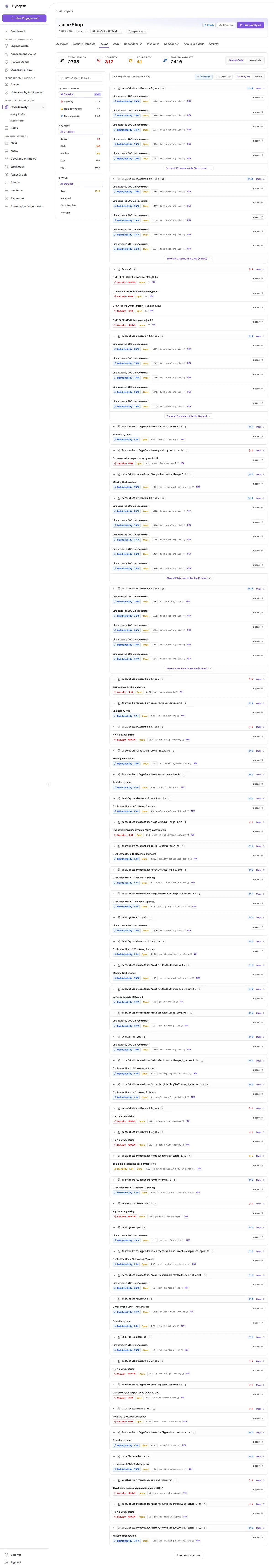 code-quality_projects_juice-shop_issues at desktop width