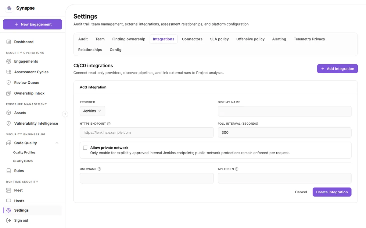 settings_integrations at desktop width