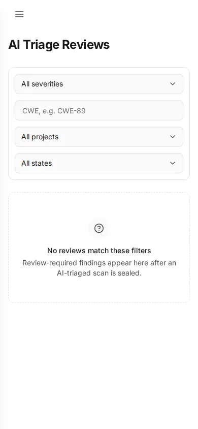 ai-triage_reviews at phone width