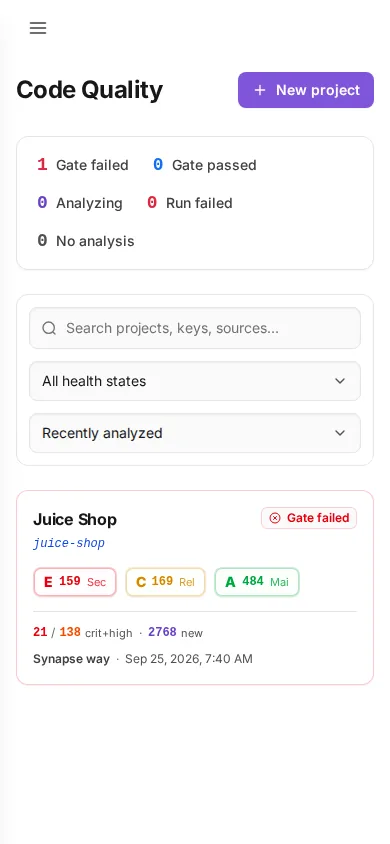 code-quality at phone width