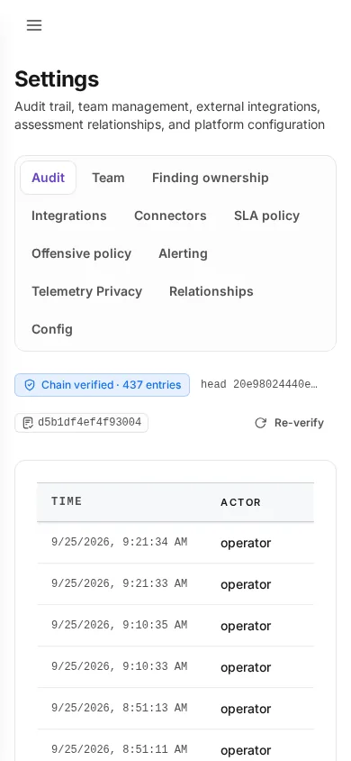 settings at phone width